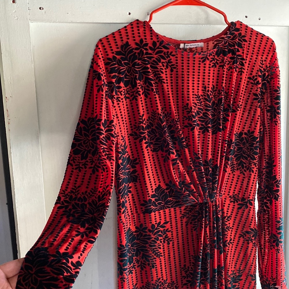 Zara NWT dress with Velvet detail